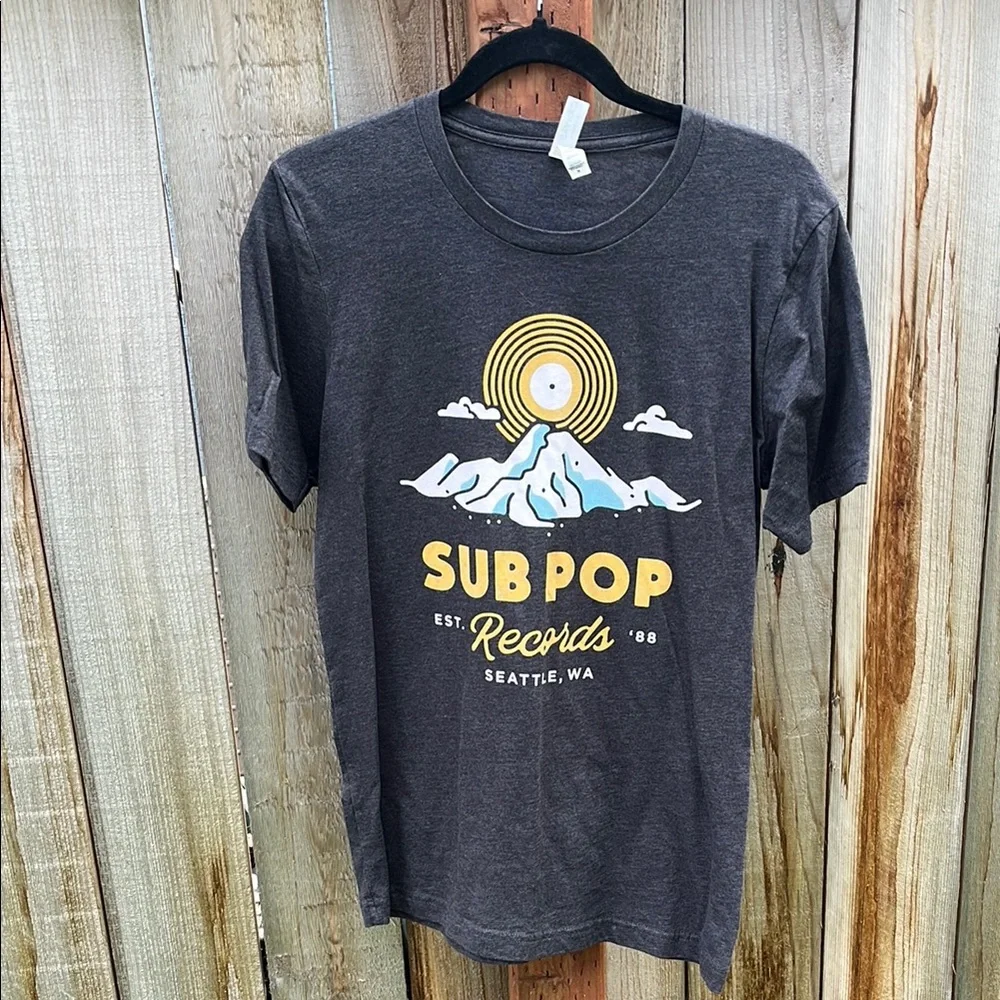 SUB POP Records Gray Tee - Picture 1 of 8